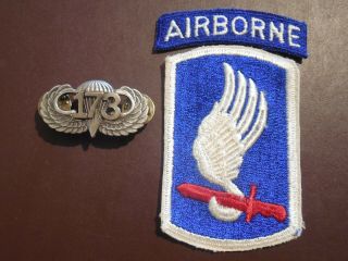 173rd Airborne Infantry Brigade Patch Tab Us Army Military Ed Jump Wing Badge