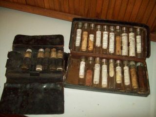 2 - Early 1900 ' s Antique Leather Doctors Apothecary Kits - Anna Waite M D. 2