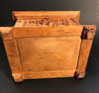 Fine Large Antique Chinese Canton Sandalwood Wood Deep Carved Box Case 19th C. 11