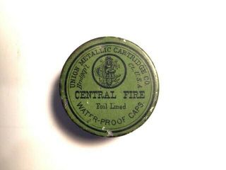 Vintage Union Metallic Cartridge Co Central Fire Percussion Cap Tin