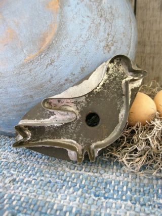 Early Antique Tin Finger Hold Cookie Cutter Primitive Bird