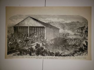 Romney Virginia 11th Indiana Zouaves Bridge Potomac River Civil War 1896 Sketch