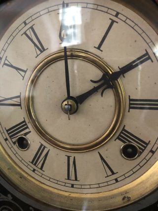 Antique E.  Ingraham Walnut Parlor Clock - 8 Day Key Wind Pendulum - 3