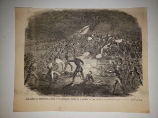 Battle Of Gettysburg Lousiana Tigers Eleveth Corps.  Civil War 1863 Sketch Print
