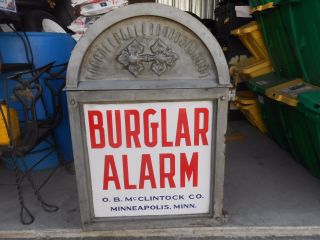 Large Antique Ob Mcclintock Bank Vault Burglar Alarm