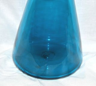 Mid Century Blenko Art Glass Wayne Husted 1956 Aqua Blue Jetsons Decanter 561 2