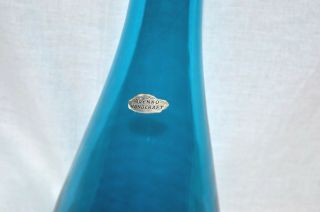 Mid Century Blenko Art Glass Wayne Husted 1956 Aqua Blue Jetsons Decanter 561 3