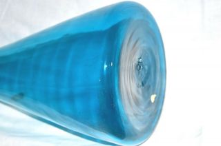 Mid Century Blenko Art Glass Wayne Husted 1956 Aqua Blue Jetsons Decanter 561 7