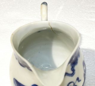 Antique Chinese Blue white porcelain tea set - MARK - teapot cup creamer 10