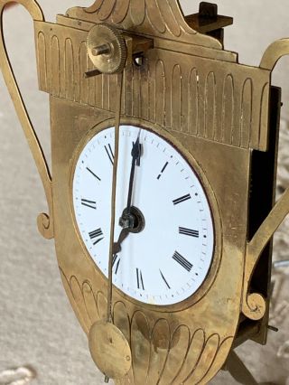 Rare Early 1800’s Miniature Pendulette Clock 5