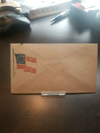 Rare Vintage Us Civil War Envelope Union Confederate 7 Star Csa