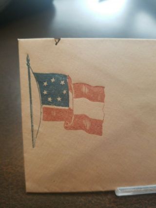 Rare Vintage US Civil War Envelope Union Confederate 7 Star CSA 2