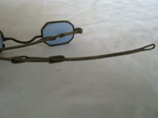 18th C 19th C Antique Eye Glasses Spectacles Blue Sunglass Lenses Bene Maker 4