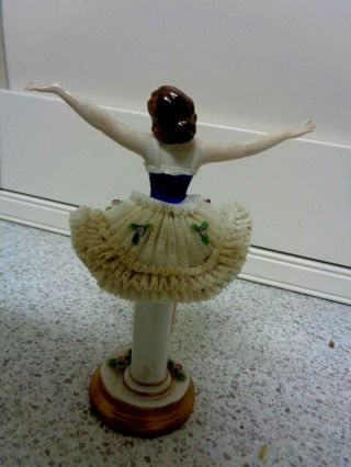 EARLY ANTIQUE Dresden Porcelain Lace Ballerina Figurine Porzellan Figur Figure 3