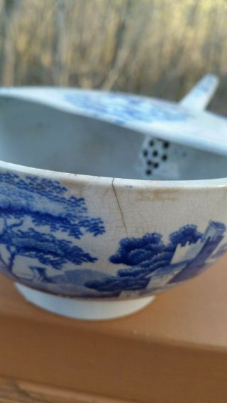 Large Antique Blue Transferware SPODE Baby Infant Invalid Feeding Cup 6