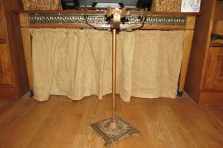 Vintage Copper Finish Plant Stand With Cast Iron Base 2388b