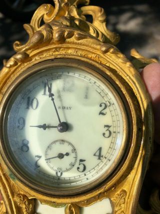 Two (2) Waterbury Clock Co.  French Style Gilt Bronze Mantel Clocks 5