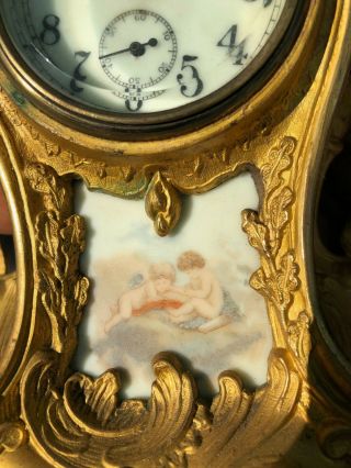Two (2) Waterbury Clock Co.  French Style Gilt Bronze Mantel Clocks 6