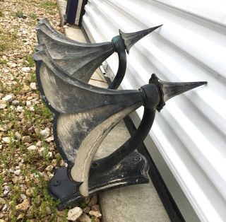 Pair Vtg Mid Century Modern Outdoor Deck Patio Sconce Wall Light Fixtures Gothic