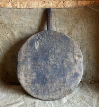 Antique 19`c Primitive Wooden Cutting Dough Bread Board Plate 24  - Ottoman Era