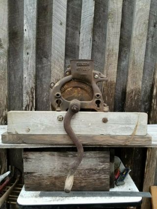 Old Hand Cranked Corn Sheller marked Fulton Style P 4