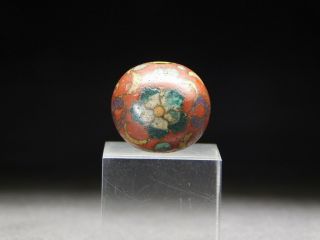 Rare Cloisonne Ware Ojime Bead Netsuke 19thc Japanese Meiji Antique For Inro