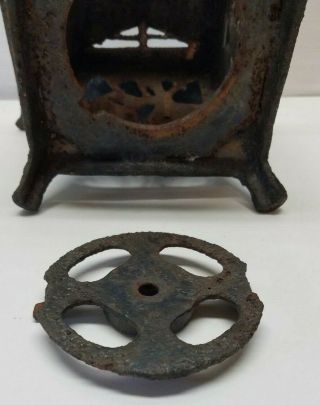 Vintage Antique Japanese Asian Pagoda Cast Iron Candle Garden Lantern Metal Art 4