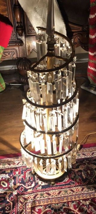 Antique Chandelier Table Lamp Extremely Rare 30”