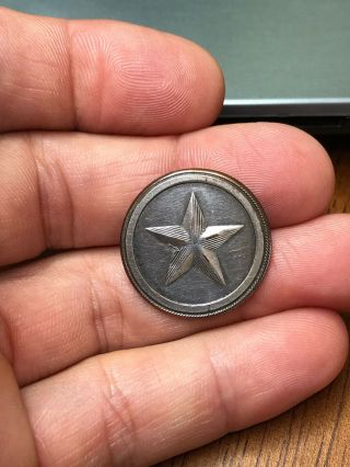 Early Silver Plated 1 - Piece Maine State Seal Coat Button Me 100 F In Tice