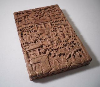 An Intricately Carved Antique Chinese Hardwood Card Case : C1880