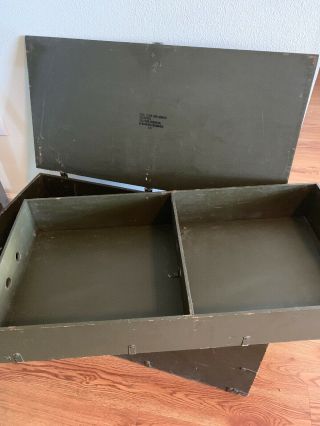 Vintage Wood Military Foot Locker Trunk With Tray 4