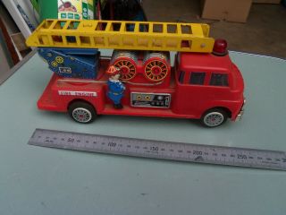 Very Early Toy Tin Fire Engine Truck Rare Find
