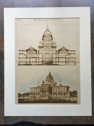 Rhode Island State House,  Providence,  1892,  Mckim Et Al. ,  Hand Colored