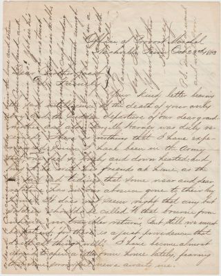 1863 Civil War Soldier Letter - Nashville Tn Great Content Chickamauga - Grant