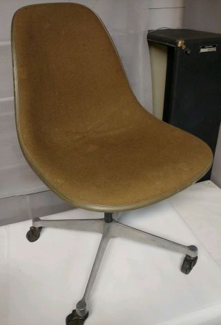Vintage Swivel Herman Miller Eames Brown Shell Chair Mid Century