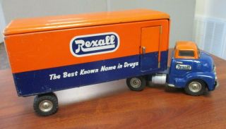 Vintage Made In Japan Friction Gmc Rexall Semi Truck & Trailer
