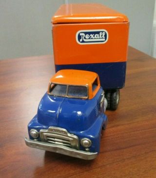 VINTAGE MADE IN JAPAN FRICTION GMC REXALL SEMI TRUCK & TRAILER 3