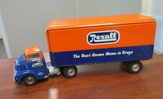 VINTAGE MADE IN JAPAN FRICTION GMC REXALL SEMI TRUCK & TRAILER 4