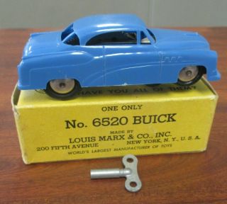 Vintage Marx 6520 Buick Key Wind Up Toy Car W/key Near & Box