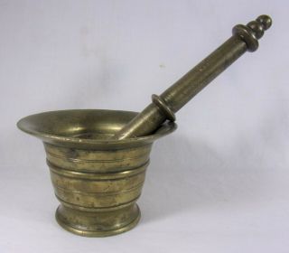 Antique 18th Century Solid Bronze Apothecary Mortar & Pestle 4.  2lbs Pharmacy Dec