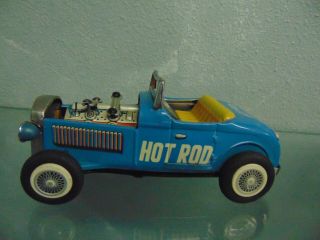 1960s Nomura Hot Rod Vintage Japan Made Tin Toy Near