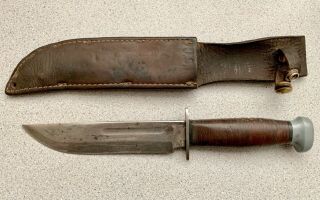 Wwii Pal Rh - 36 Fighting Knife W/leather Sheath Marked “boyt 43”