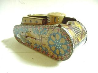 Old 1930,  S Marx Tin Wind Up Ww1 Doughboy Tank