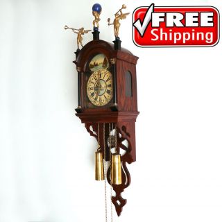 Old Wall Clock Antique Vtg Dutch Zaanse Zaandam Friesian Schippertje Warmink Fhs