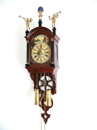 Old Wall Clock antique vtg Dutch Zaanse Zaandam Friesian Schippertje Warmink FHS 2
