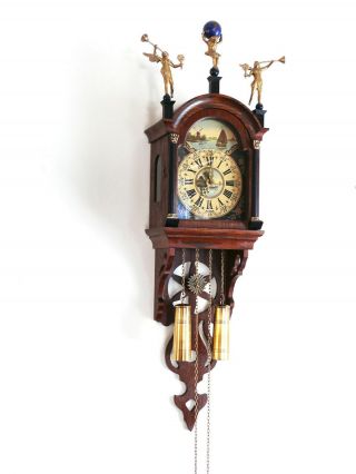 Old Wall Clock antique vtg Dutch Zaanse Zaandam Friesian Schippertje Warmink FHS 3
