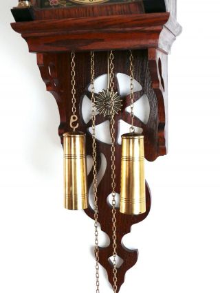 Old Wall Clock antique vtg Dutch Zaanse Zaandam Friesian Schippertje Warmink FHS 5