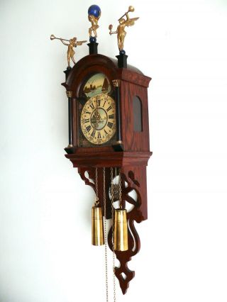 Old Wall Clock antique vtg Dutch Zaanse Zaandam Friesian Schippertje Warmink FHS 8