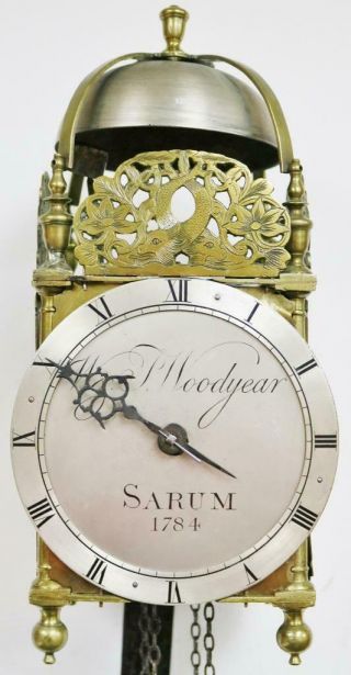Antique English Lantern Wall Clock W&t Woodyear C1784 Weight Driven Single Hand
