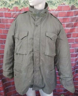 Vintage Winfield Us Army Military Cold Weather M65 Field Jacket Od Large Regular